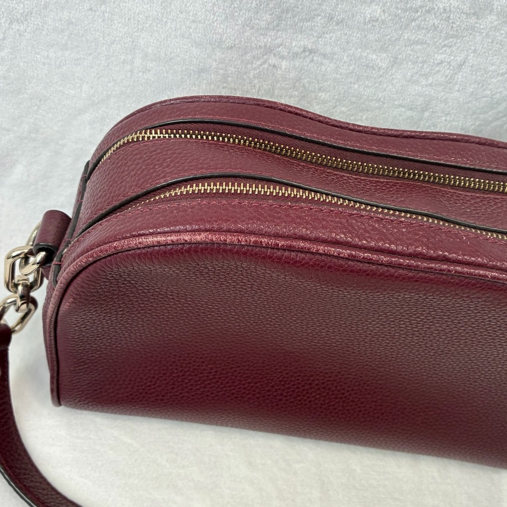 Kate Spade Mulberry Street Pyper Camera Bag Crossbody Burgundy Leather - Picture 10 of 14